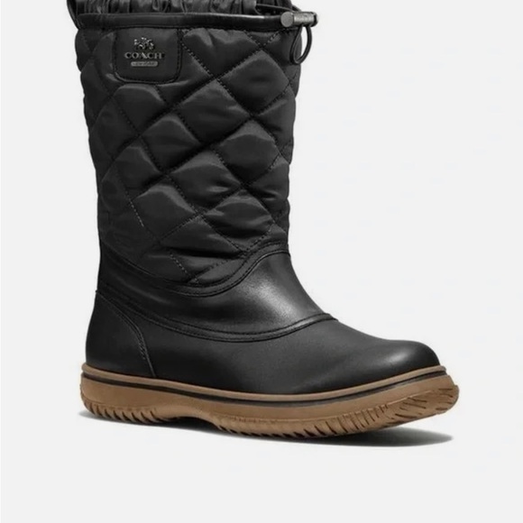 Coach New York Samara Aniline Black Winter Boots - Picture 1 of 14